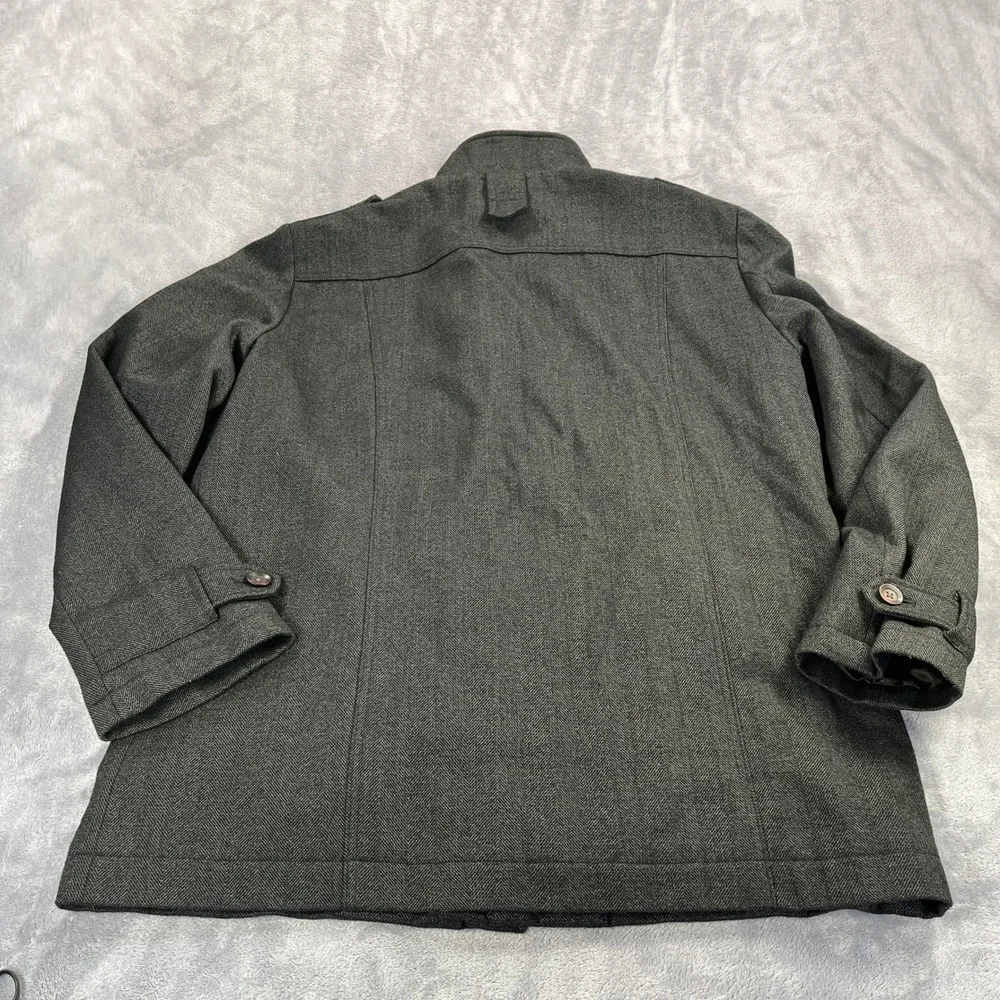 BR Wool Blend Jacket XL Grey Herringbone Field Coat  Winter Peacoat Classic